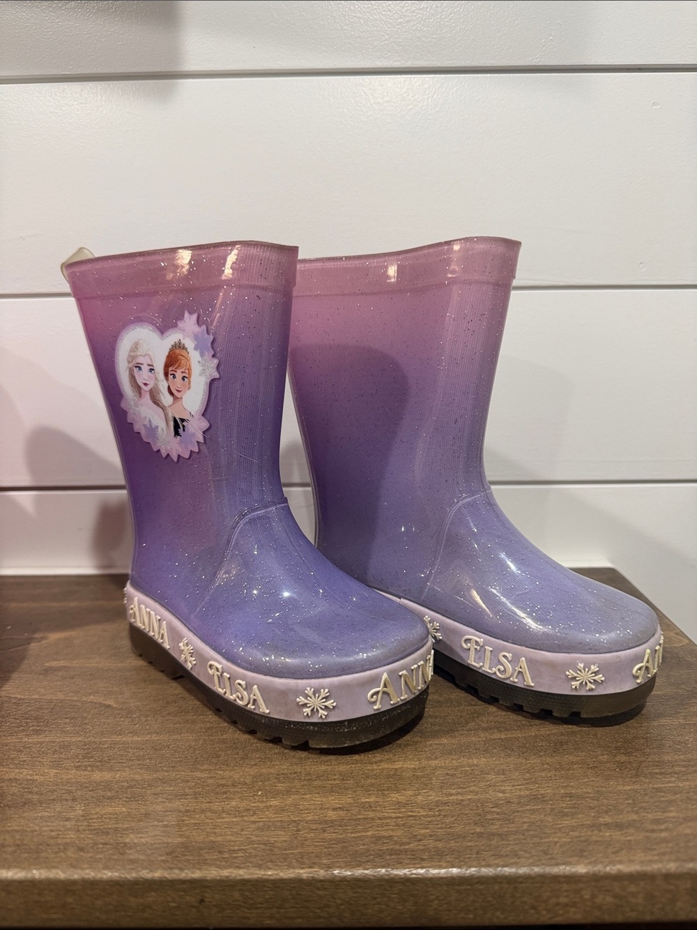 Frozen Elsa & Anna Purple Gradient Kids Rain Boots